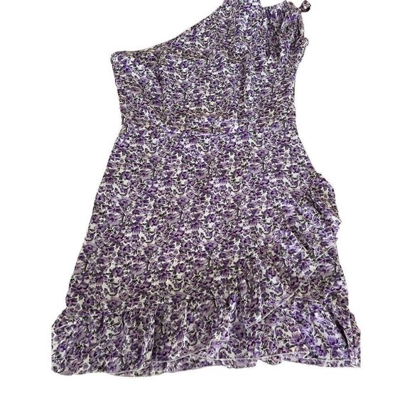 Shein Women’s Dress SZ L One Sleeve Purple & White for Summer Adorable with Bow - Picture 1 of 6